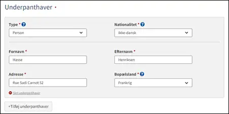 Ikke-dansk underpanthaver