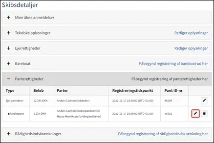 S&aring;dan startes en &aelig;ndring af en panterettighed